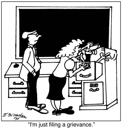 'I'm just filing a grievance.'