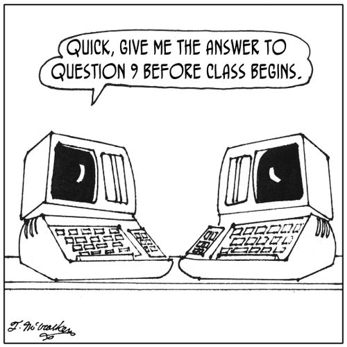 'Quick, give me the answer to question 9 before class begins.'
