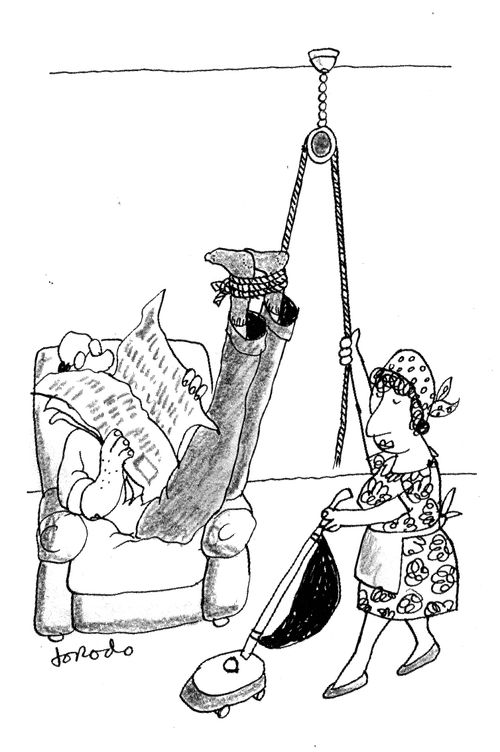 Vacuuming.