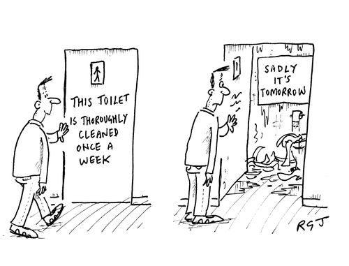 This toilet is thoroughly cleaned once a week. Sadly it's tomorrow.
