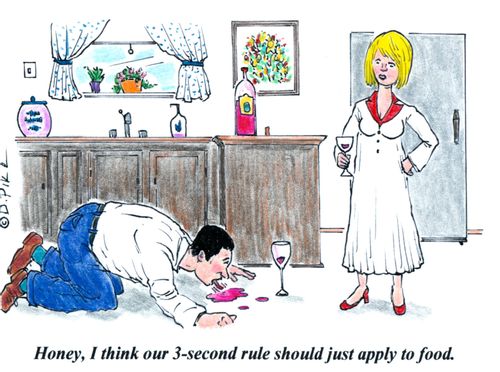 'Honey, I think our 3-second rule should just apply to food.'