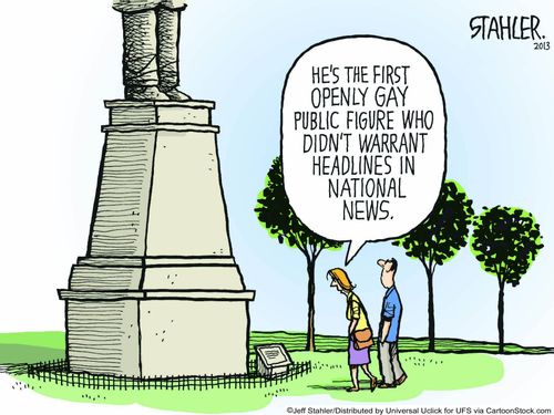 "He's the first openly gay public figure who didn't warrant headlines in national news."
