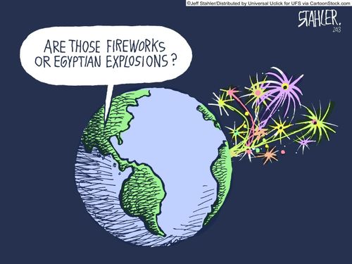 "Are those fireworks or Egyptian explosions?"