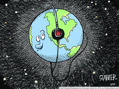 Earth with Headphones