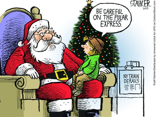 "Be careful on the polar express."