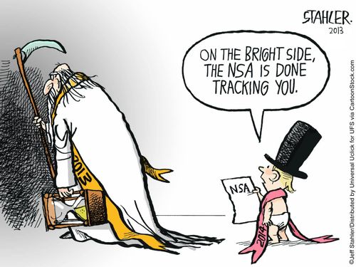 "On the bright side, the NSA is done tracking you."