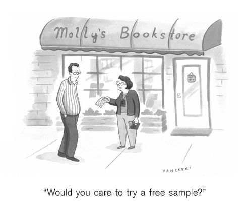 "Would you care to try a free sample?"
