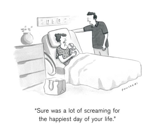 "Sure was a lot of screaming for the happiest day of your life."