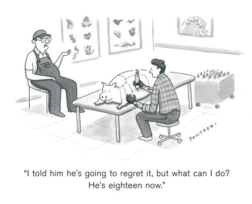 "I told him he's going to regret it, but what can I do?  He's eighteen now."