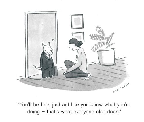 "You'll be fine, just act like you know what you're doing - that's what everyone else does."