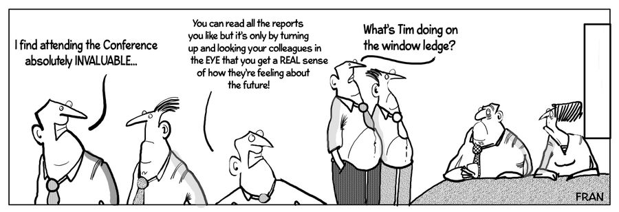 "What's Tim doing on the window ledge?"