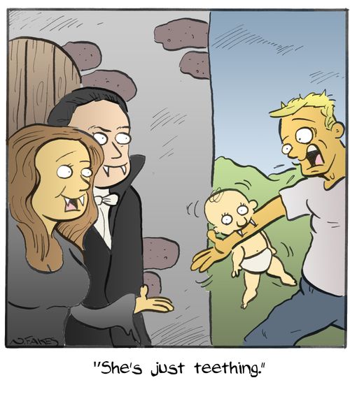 "She's just teething."
