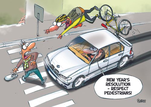 "New year's resolution - respect pedestrians!"