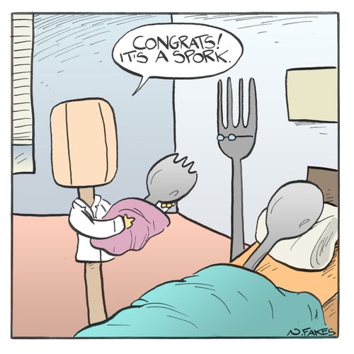 "Congrats!  It's a spork."