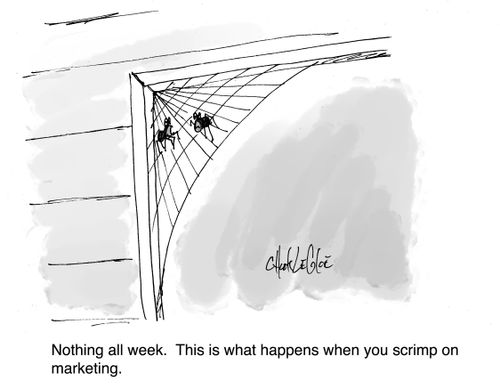 "Nothing all week. This is what happens when you scrimp on marketing."