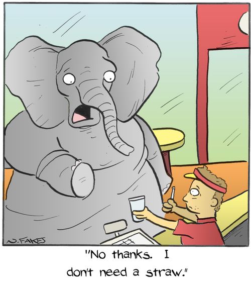 "No thanks. I don't need a straw."