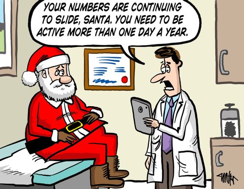 'Your numbers are continuing to slide, Santa. You need to be active more than one day a year.'
