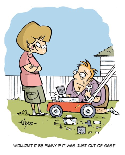 'Wouldn't it be funny if it was just out of gas?'