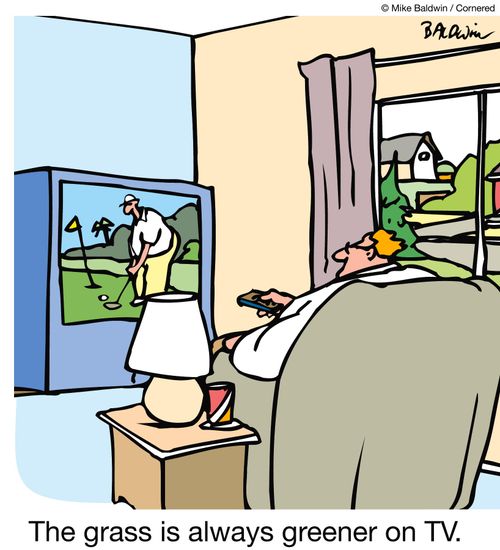 The grass is always greener on TV.