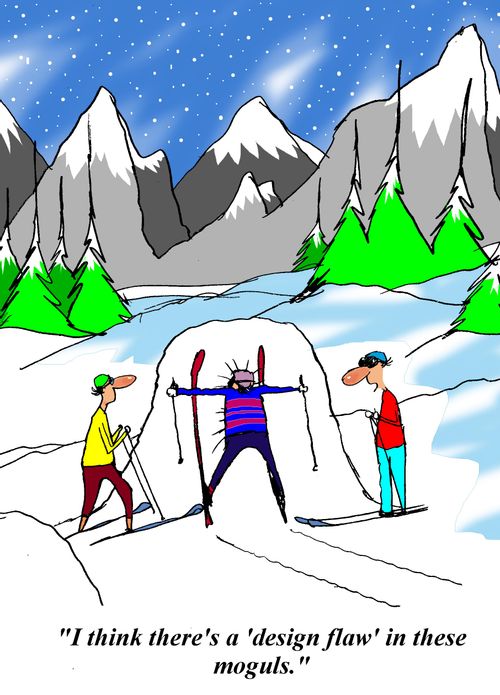 'I think there's a design flaw in these moguls.'
