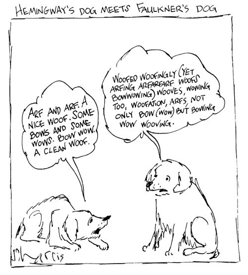 Hemingway's dog meets Faulkner's Dog.