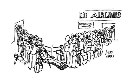 Airline queues.