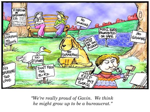 'We're really proud of Gavin. We think he might grow up to be a bureaucrat.'