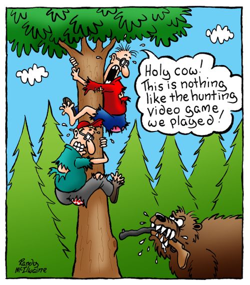 Holy cow! This is nothing like the hunting video game we played!