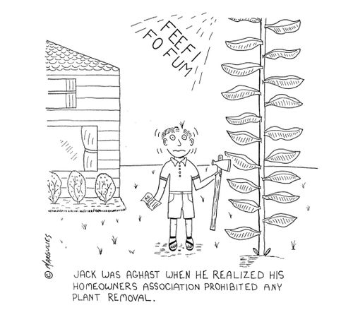 Jack was aghast when he realized his homeowner's association prohibited any plant removal.