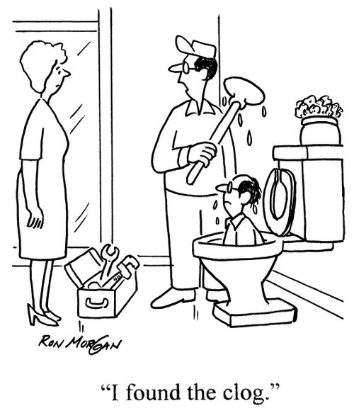 'I found the clog.'