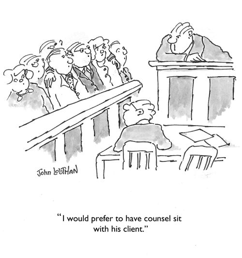 'I would prefer to have counsel sit with his client.'