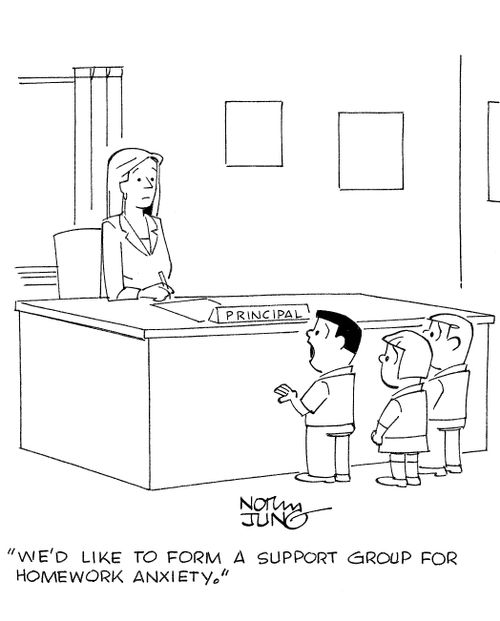 'We'd like to form a support group for homework anxiety.'