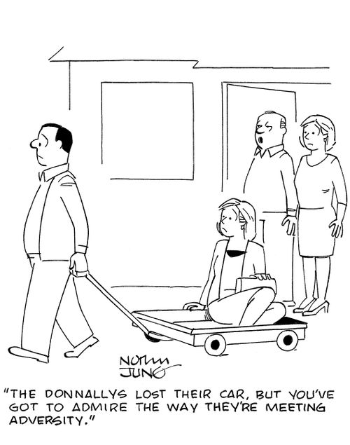 'The Donnallys lost their car, but you've got to admire the way they're meeting adversity.'