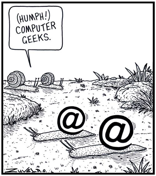 Snail: 'HUMPH! Computer Geeks.' 