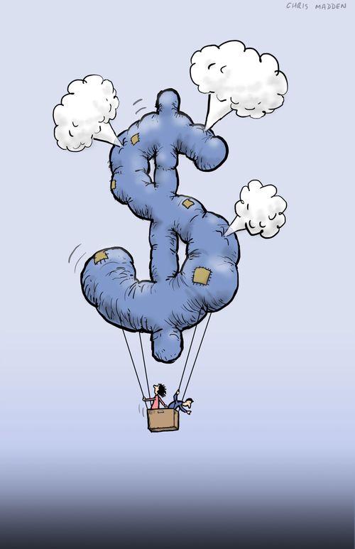 The United States' economy deflating.