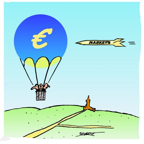 Euro Balloon About To Be Hit By The Market's Missile.