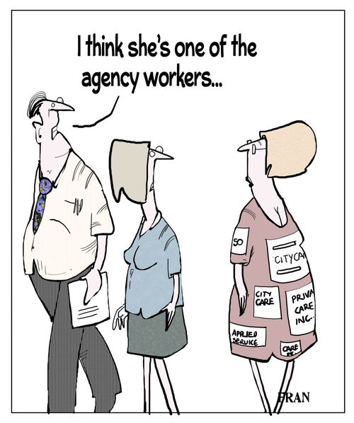 "I think she's one of the agency workers..."