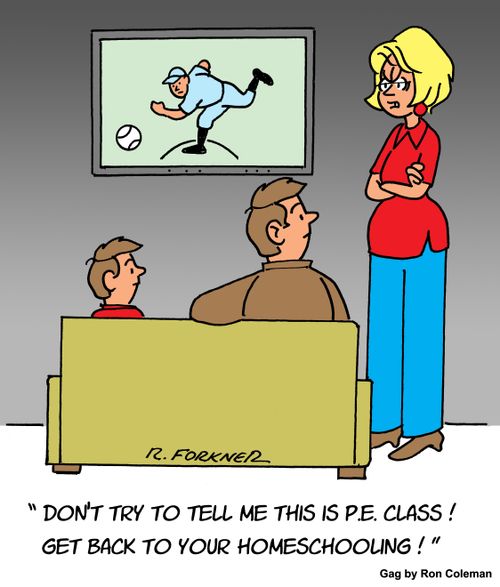 "Don't try to tell me this P.E. class! Get back to your homeschooling!"