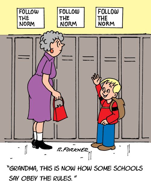 "Grandma, this is now how some schools say obey the rules."
