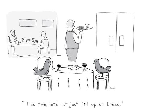 "This time, let's not just fill up on bread."