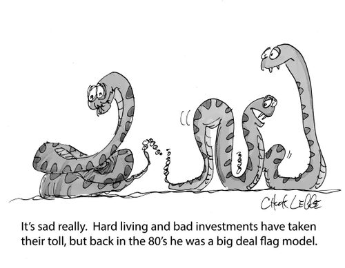 "It's sad really.  Hard living and bad investments have taken their toll, but back in the 80's he was a big deal flag model."