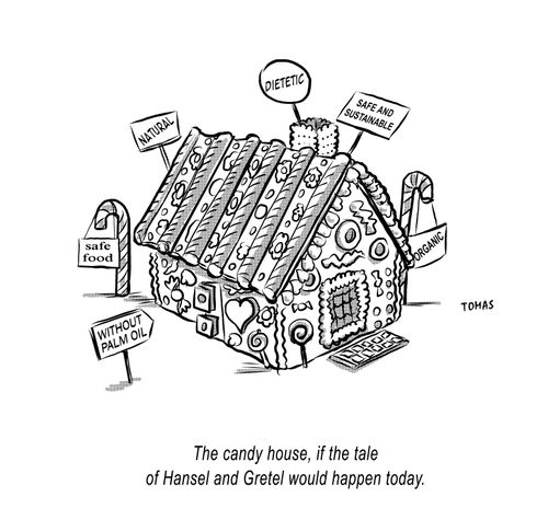 The candy house, if the tale of Hansel and Gretel would happen today.