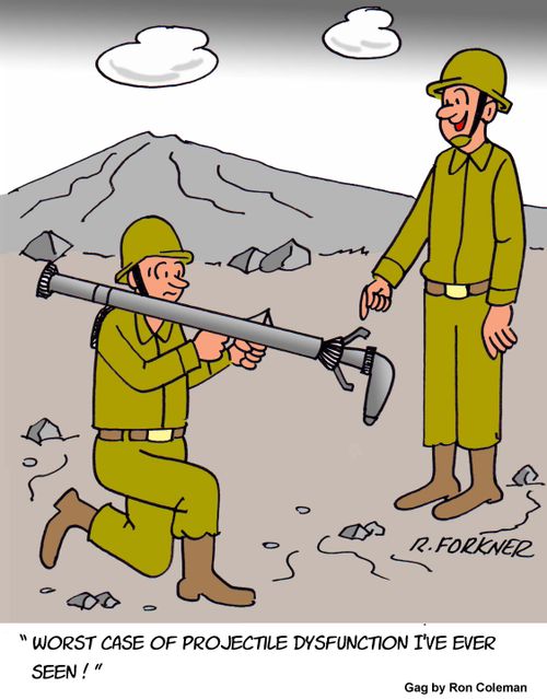 "Worst case of projectile dysfunction I've ever seen!"