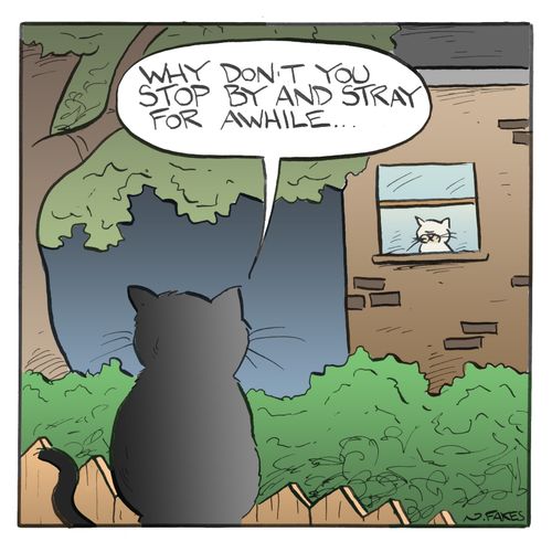 "Why don't you stop by and stray for awhile."