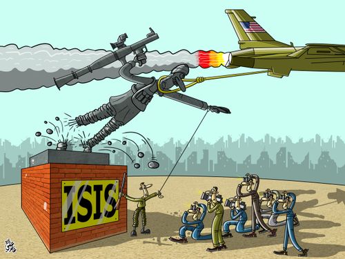America swoops in to take the credit for the defeat of terrorism.