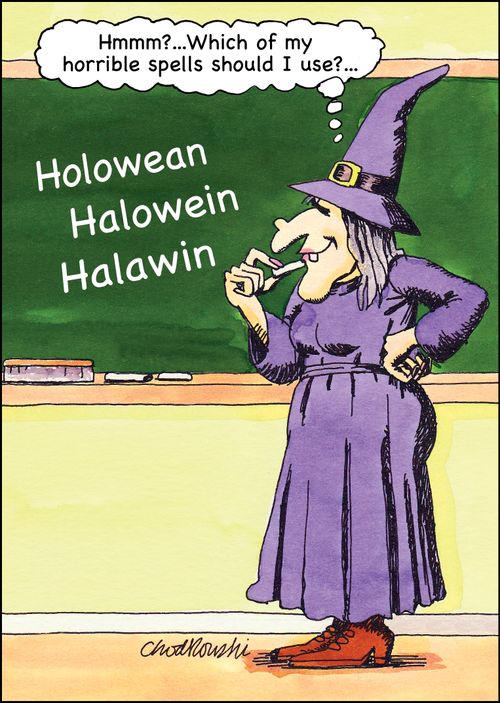 "Hmmm?...Which of my horrible spells should I use?..."