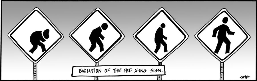 Evolution of the PED X-Ing sign.