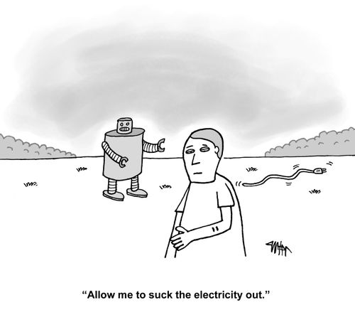 'Allow me to suck the electricity out.'