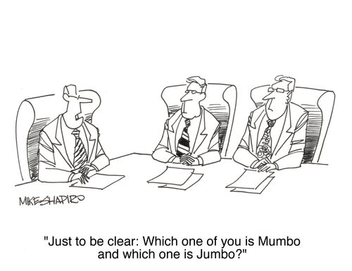 'Just to be clear: Which one of you is Mumbo and which one is Jumbo?
