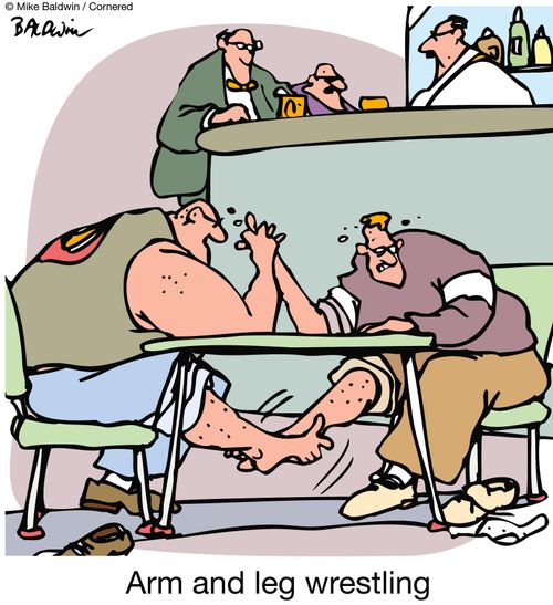 Arm and leg wrestling.